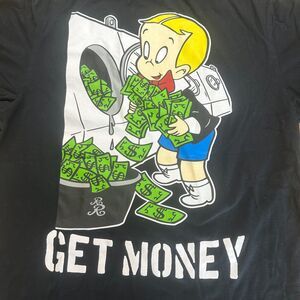 Richie Rich 2XL XXL Black Get Money Embroidered Graphic Tee 100% Cotton